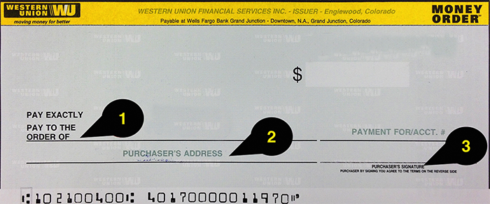Como llenar money order de Western Union