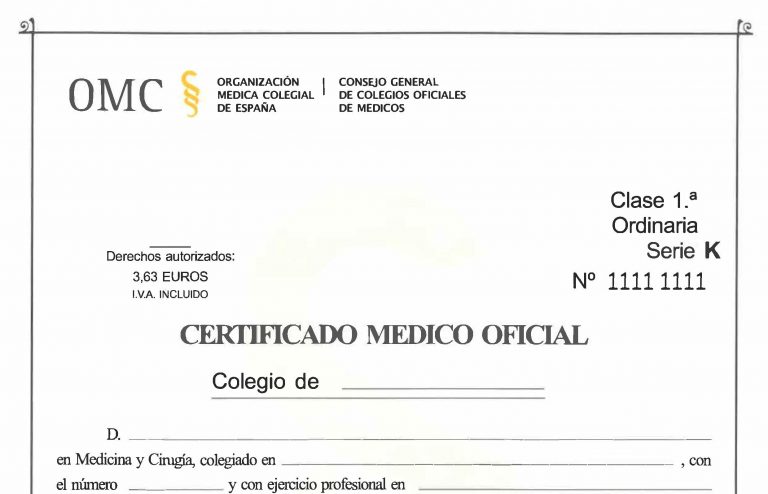 Como llenar un certificado médico